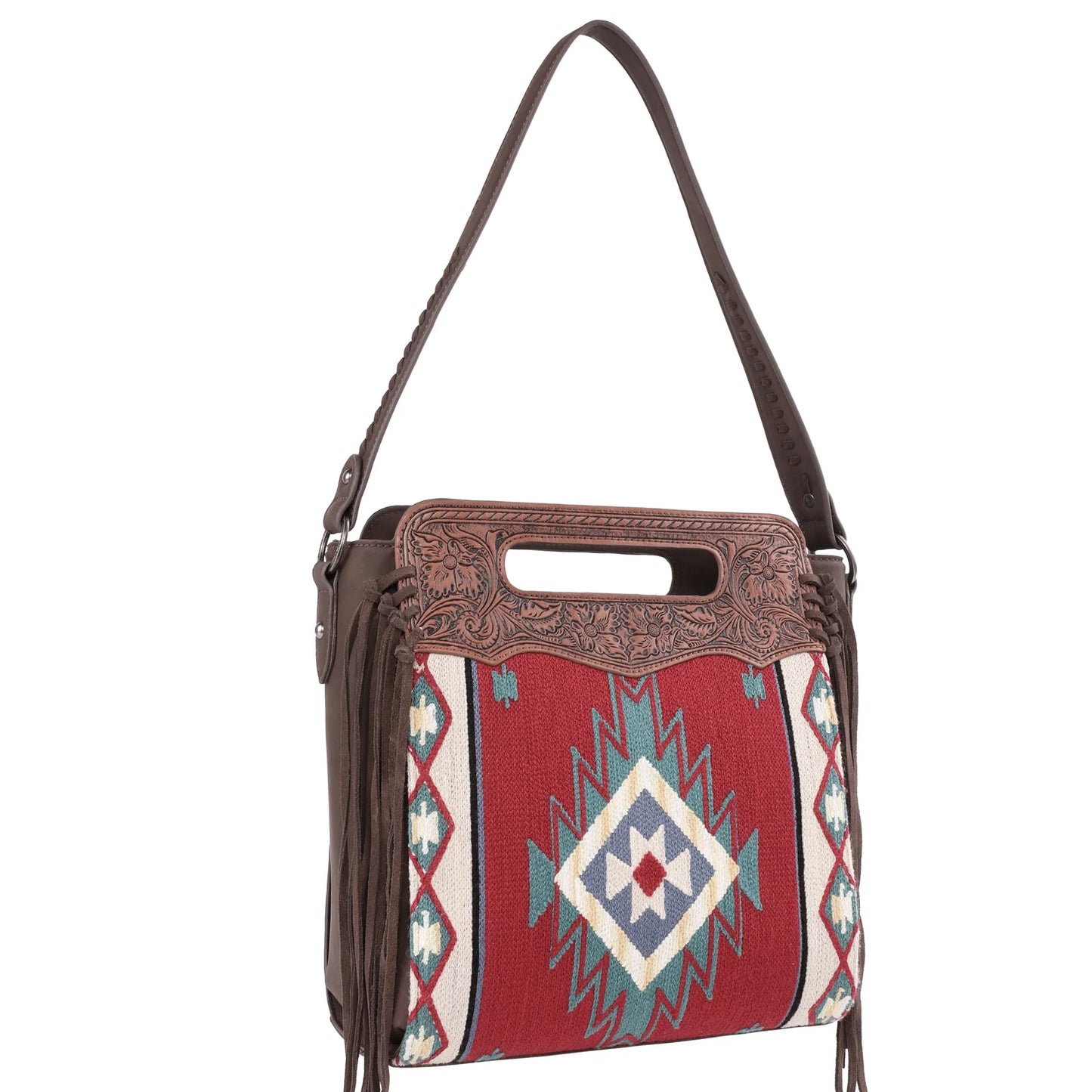 Trinity Ranch Genuine Leather Aztec Tapestry Collection Concealed Carry Hobo