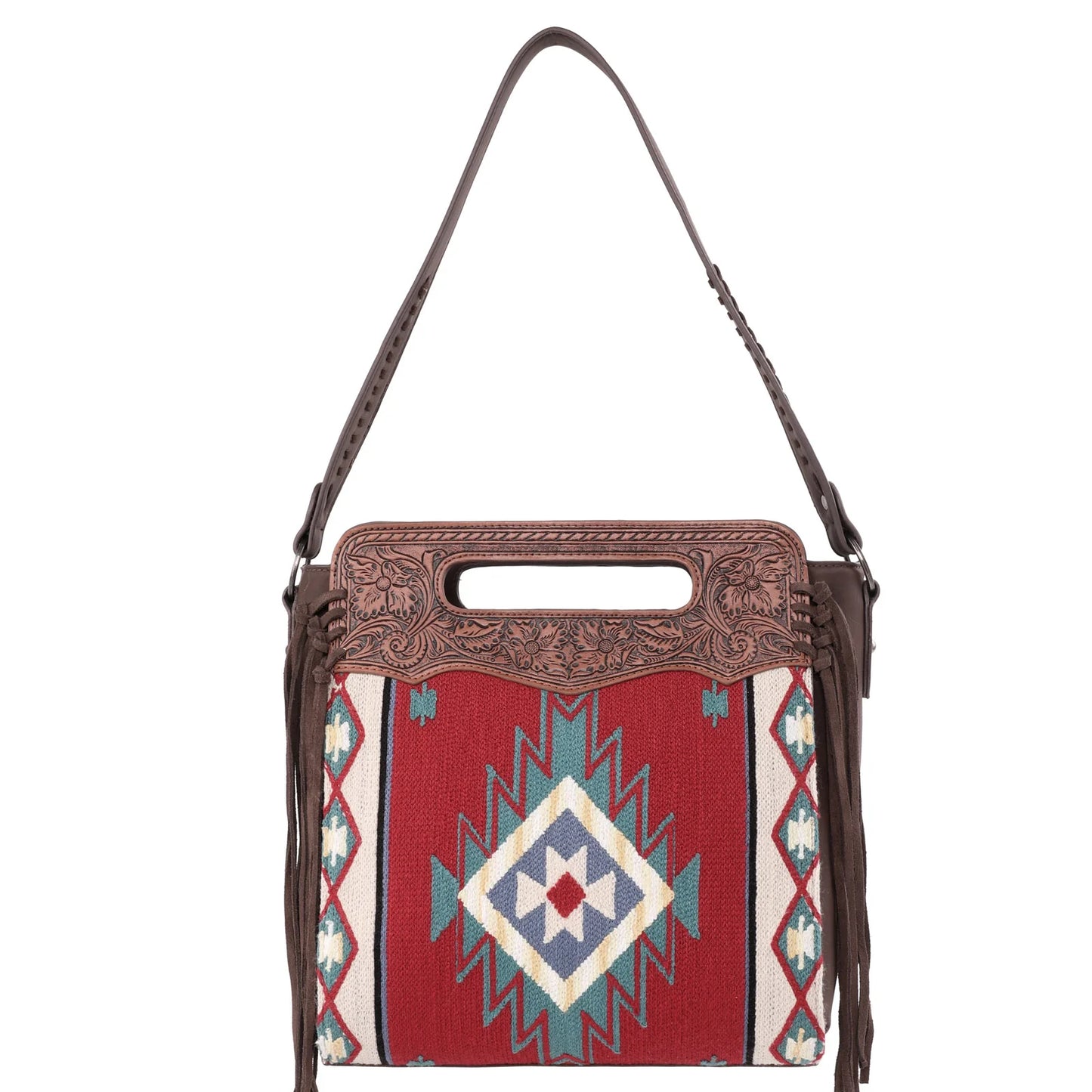 Trinity Ranch Genuine Leather Aztec Tapestry Collection Concealed Carry Hobo