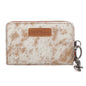 Trinity Ranch Genuine Cowhide Hair-On Floral Tooled Collection Mini Wallet -Tan