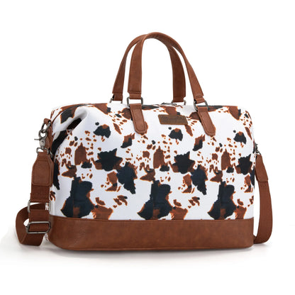 Wrangler Cow Print Collection Weekender Bag -Brown