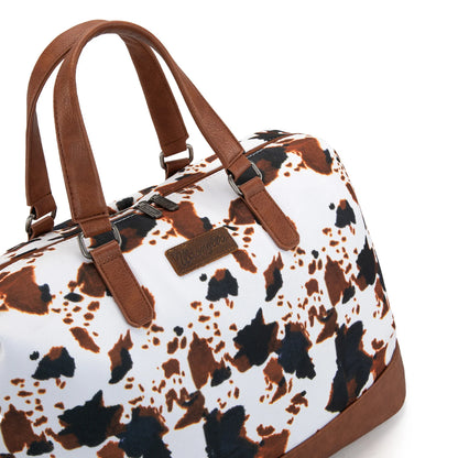 Wrangler Cow Print Collection Weekender Bag -Brown