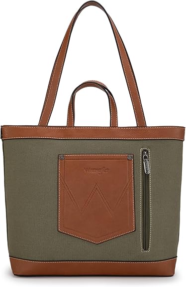 Wrangler Canvas Top Handle Tote/Shoulder Bag - ARMY