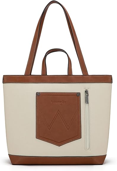 Wrangler Canvas Top Handle Tote/Shoulder Bag - Tan