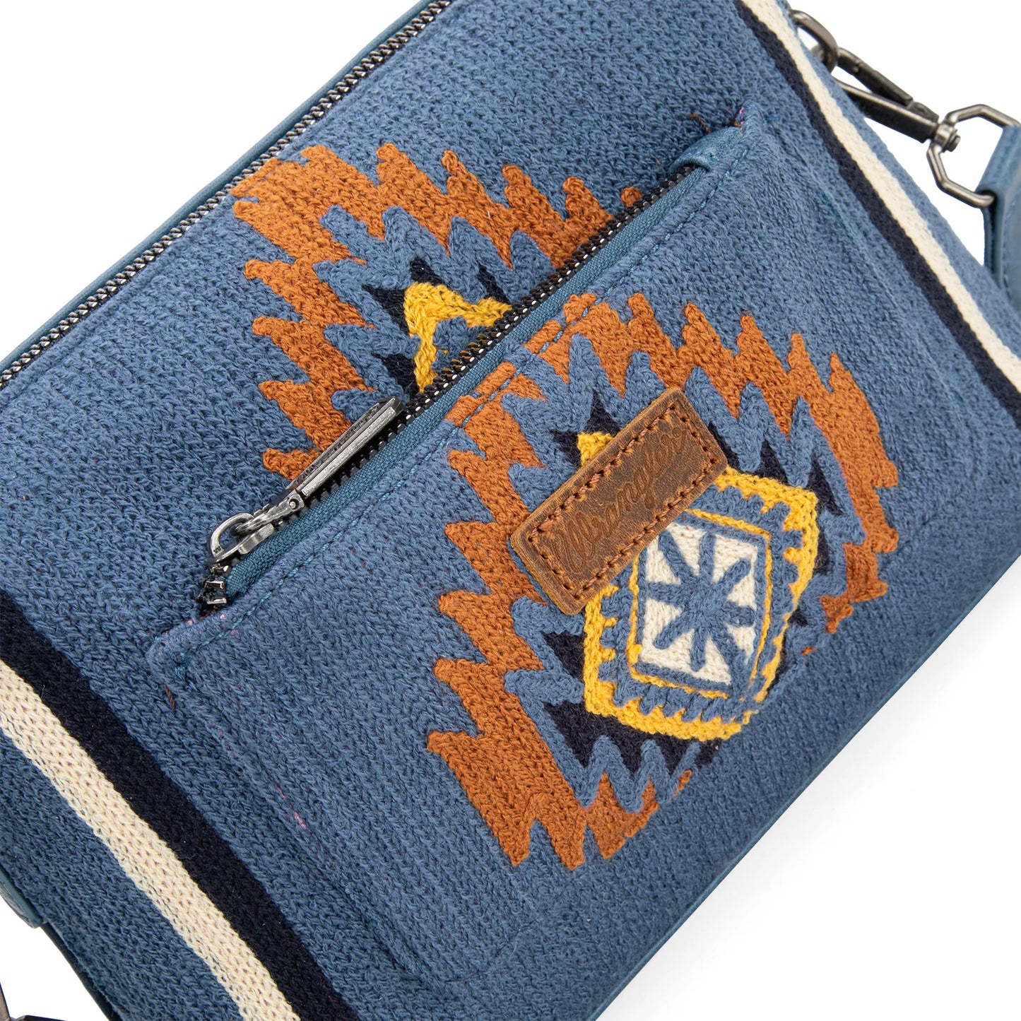 Wrangler Southwestern Knitted Crossbody Bag - Jean