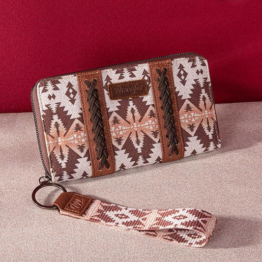 Wrangler Southwestern Art Print Wallet - Light Coffee