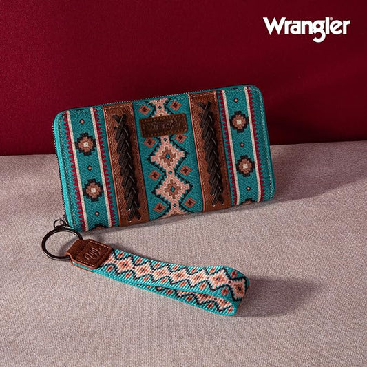 Wrangler Southwestern Art Print Wallet - Turquoise