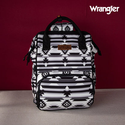 Wrangler Aztec Printed Callie Backpack (Nappy Bag) - Black