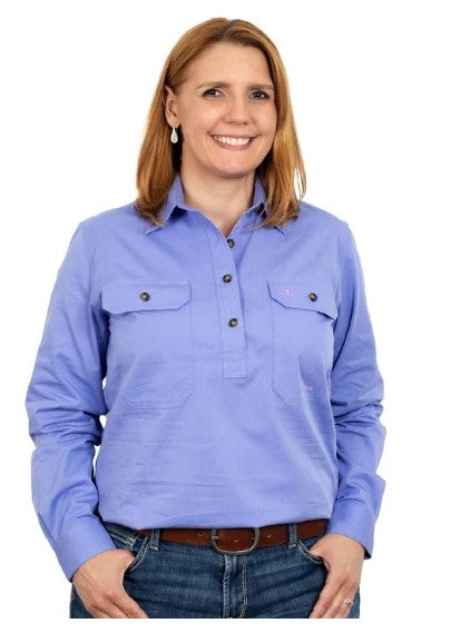 JUST COUNTRY Jahna Ladies Work Shirt Perwinkle