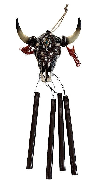 Pure Western Steer Head Wind Chime