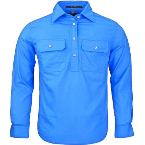 Kid Pilbara C/F L/S Shirt Light Blue