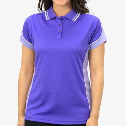 Be Seen Ladies Polo Purple/Lavender/White