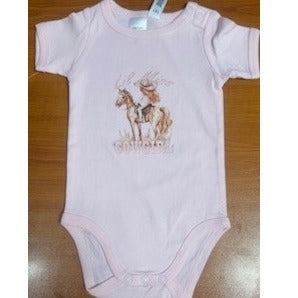 Pink S/S Onesies Lil Miss Cowgirl