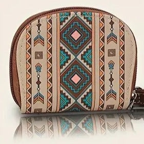 Boho-Chic Secure Credit Card Slots & Coin Purse, Card Holder Wallet - Khaki