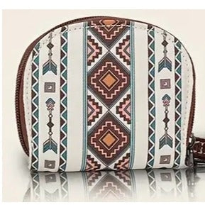 Boho-Chic Secure Credit Card Slots & Coin Purse, Card Holder Wallet - Beige