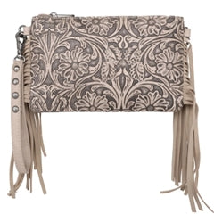 Montana West Tooled Collection Clutch/Crossbody-Khaki