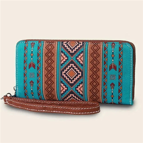 Boho-Chic RFID Blocking Women’s Wallet - Turquoise