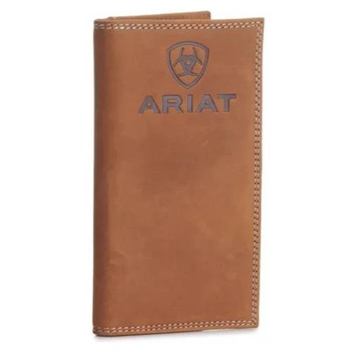 Ariat rodeo interior zipper pocket wallet medium brown