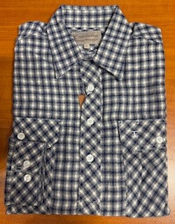 Just Country Cameron Flannel - 1/2 Button - Grey/Navy/White