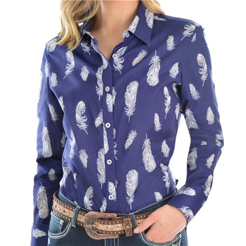 Girl's Feather Print L/S Shirt