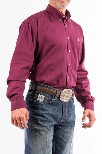 CINCH Classic Fit Burgendy L/S Shirt