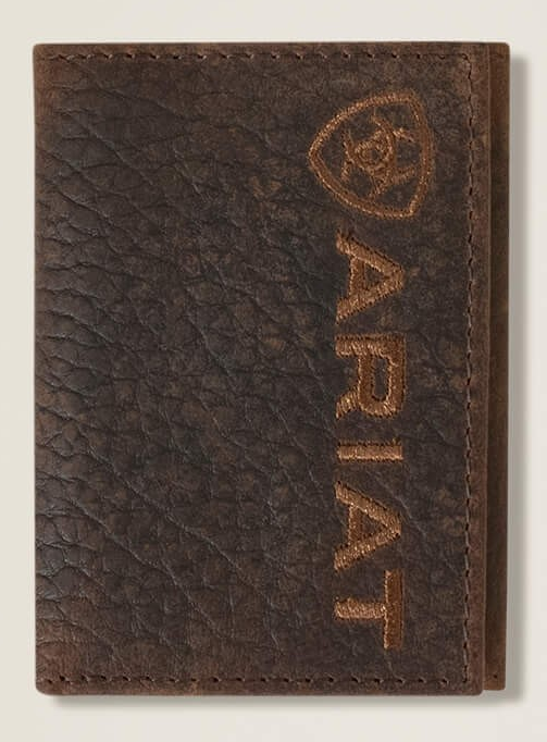 Ariat Bi Fold Bullhide Emblem Brown