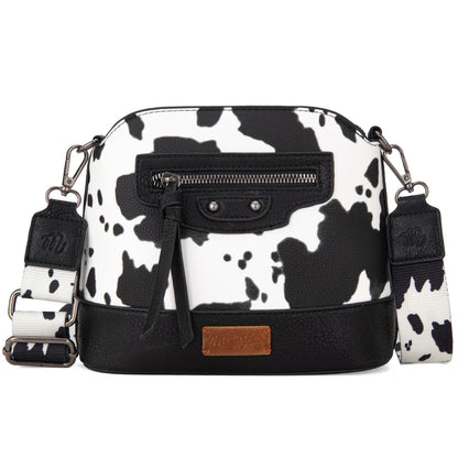 Wrangler Cow Print Crossbody Bag - Black