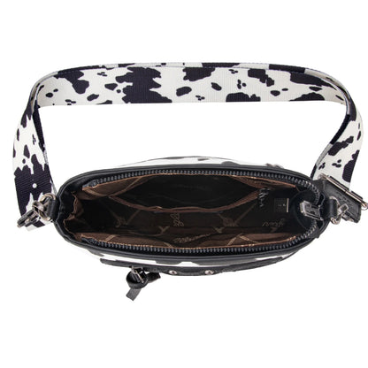 Wrangler Cow Print Crossbody Bag - Black