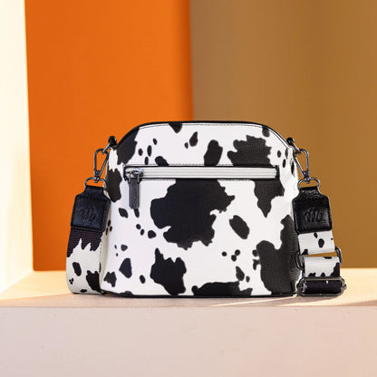 Wrangler Cow Print Crossbody Bag - Black