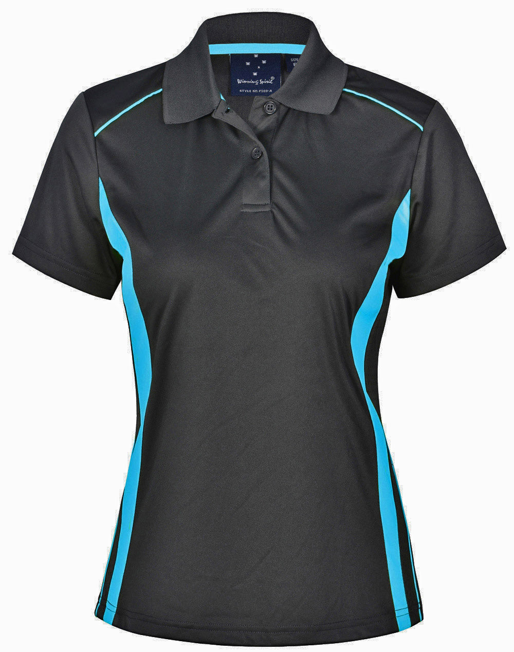 PURSUIT Ladies Charcoal Aqua Polo