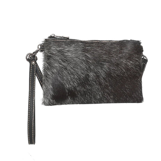 Montana West Hair-On Cowhide Leather Crossbody Black