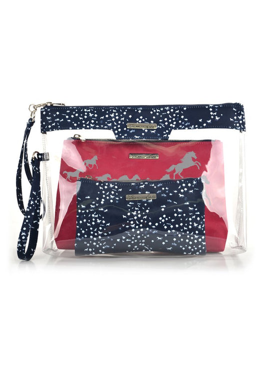 Thomas Cook Cosmetic Bag (Set of 3) Dark Navy/White/Pink