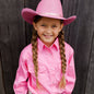 Brigalow Girls Shirt full button Pink