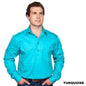 Just Country CAMERON 1/2 Button Work Shirts TURQUOISE