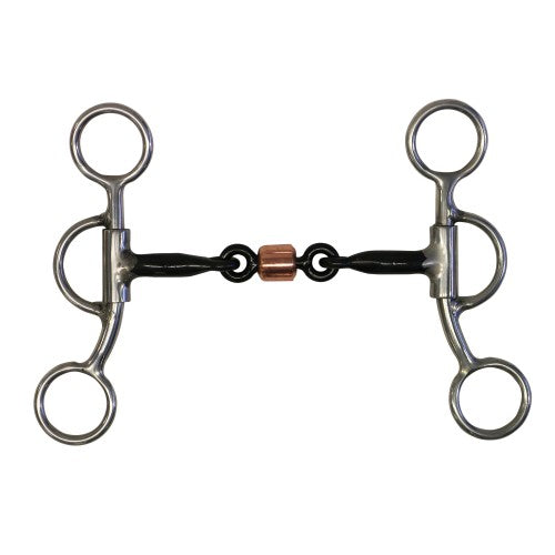 Fort Worth Sweet Iron Training Snaffle w/Copper Lozenge Mouth Bit