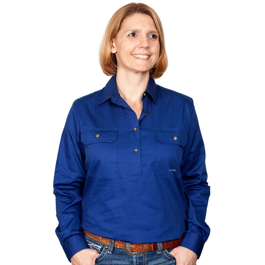 JUST COUNTRY Jahna Ladies Work Shirt Cobalt