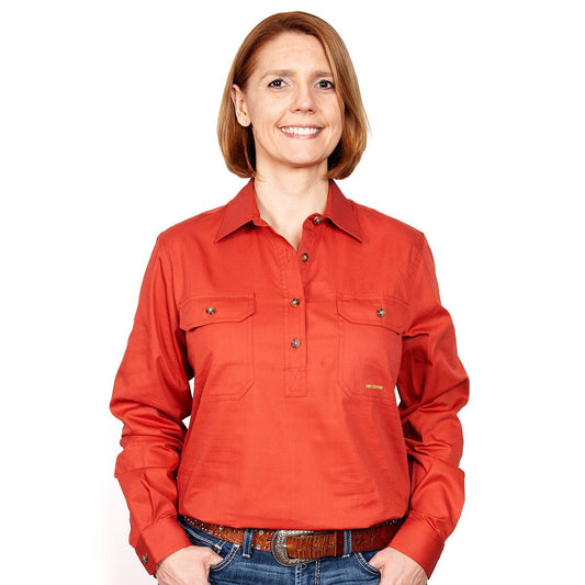 JUST COUNTRY Jahna Ladies Work Shirt Rust