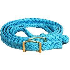 Mustang® Braided Barrel Racing Reins Aqua